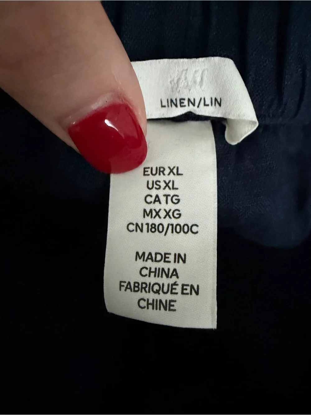 Navy Wide-Leg Linen Pants